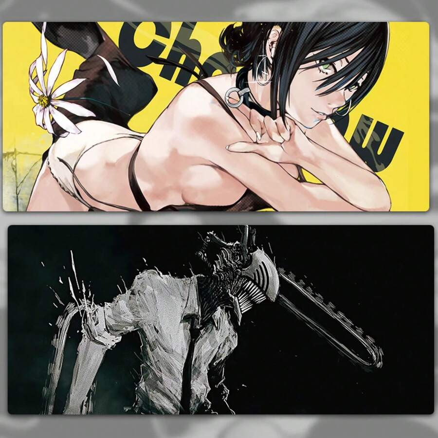 Japanese Anime Hot Girls Bomb Reze Denji Chainsaw Mouse Pad Computer Mat Deskpad Keyboard Mat XXL Large Mousepad - 1 - 查看 1