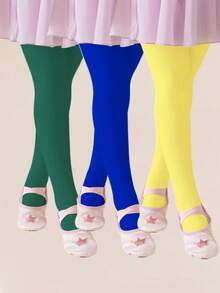 Girls' Tights, Dark Green, Green Leggings, Ballet Dance Tights, St. Patrick's Day Green Pants - Multicolor - View 3