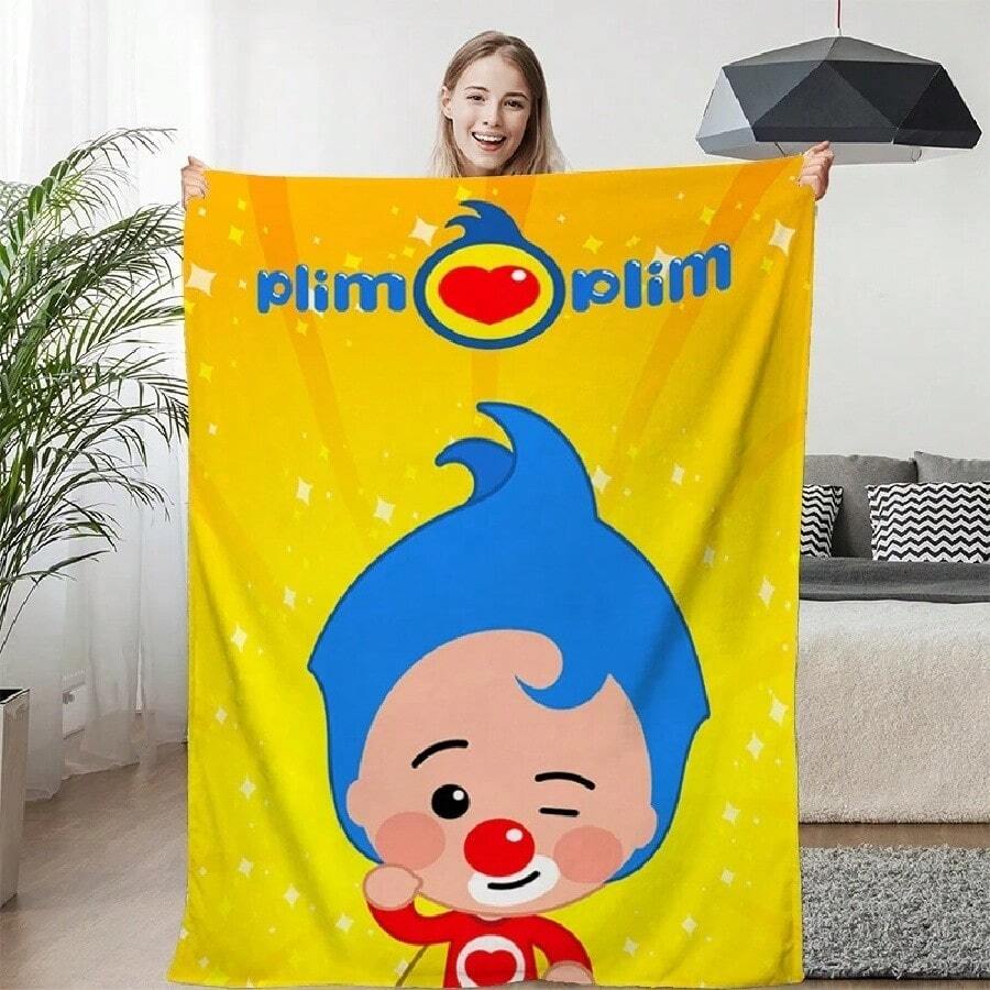 Nap Blanket P-Plim P-Plims Lovely Warm Knee Bed Fleece Camping Custom Sofa Winter S Fluffy Soft Blankets Microfiber Bedding(1).Jpg - White - View 1