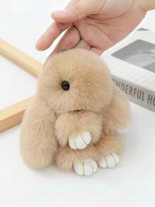 1个可爱毛绒兔子钥匙扣吊坠，柔软蓬松的兔子钥匙扣，毛绒钥匙圈，毛绒动物钥匙扣，可爱毛绒卡通包包挂饰，小饰品，汽车钥匙链，钥匙挂绳，钥匙扣，钥匙扣配件，钥匙圈，送给女性的礼物，送给男友的礼物，圣诞礼物，圣诞袜礼物，生日礼物，送给朋友的礼物，节日礼物，活动纪念品，派对小礼品 - 霜黑色 - 查看 14