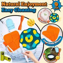 9 Piece Interactive Dog Puzzle Toy Set For Cognitive Training Enrichment - Blue Orange Set 2 - View 6