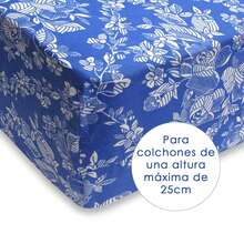 Mercury Textil Ga trải nệm cho nệm kích thước 90/105/135/150x190cm. Chất liệu polyester in họa tiết hoa trắng, có khóa kéo, siêu mềm, chống co rút, bảo vệ nệm. Dễ dàng lắp đặt, bền, mềm mại và thoải mái. 100% polyester. ✅ Giao hàng trong 24/48 giờ đến Tây Ban Nha lục địa ✅ Giao hàng nhanh - Màu xanh lam - Xem 5