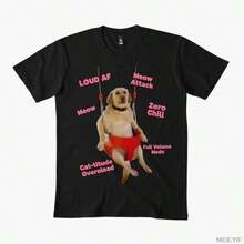 Camiseta Zero Chill Doggo para hombres y mujeres 100% algodón camisetas de manga corta 1212-3 - Negro - Ver 10