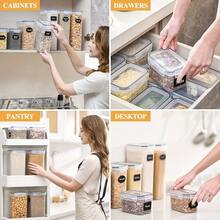 Essenziale per l'uso domestico! Set di 10 barattoli da 1,6L con coperchio ermetica in plasticale resistente all'aria. Ideali anche come contenitori alimentari e mangime animali: pasta, cereali, riso , farina... MOLTEPLICI UTILIZZO - Schwarz, 10 Stück - Übersicht 7