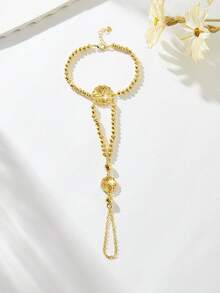 18K镀金时尚高端复古女士手链，适合尼日利亚、迪拜、中东、沙特阿拉伯新娘婚礼佩戴，日常佩戴，周年纪念礼物，万圣节礼物（送给朋友） - PSBL-030 - 查看 5