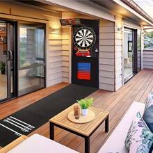 1pc Dart Board Mat | Dart Board, 4 Throwing Distances, 118.11x13.39 Inches, Black EVA Material, Suitable For Bar, Home, Club Game Entertainment - Black - View 2