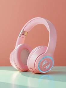 Foldable Wireless Over-Ear Headphones - Long Playtime, Wireless Stereo, Soft Earmuffs, TF Card Player - Comfortable, Portable For Smartphone & Laptop, USB Type-C Charging - 粉色 - 查看 12