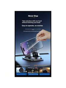 Universal Car Dashboard Mount Holder, 360° Rotatable Adjustable Stable Phone Holder For Navigation, Call And Message, Fits All Phones - Black - View 7