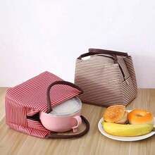 A Complete Set Of Lunch Box, Including Utensils And Bag, Insulated Including Lunch Box+Cutlery+Insulated Bag+Snack Bag+Rice Spoon, 1200ml Large Capacity For Office And School Use - 咖啡棕 - 查看 8