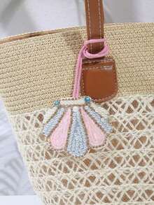 Summer Beach Themed Beaded Pendant With Starfish Palm Tree Sea Turtle And Other Animal Designs Suitable For Vacation Beach Seaside (Rope Color May Vary Between Batches) Bag Accessories Beach Bag Beach Accessories,Bead,Inlaid Bead,Handmade Nail Beads - 彩色 - 查看 11