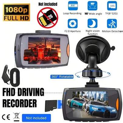 Cámara para coche con pantalla LCD TFT de 2,2 pulgadas, 700.000 píxeles, cámara frontal gran angular de 90°, compatible con varios idiomas, admite hasta 32 GB de memoria expandible