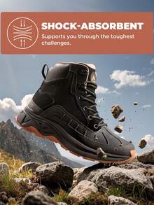 Women Waterproof Suede Ankle Boots Outdoor Hiking Boots Trekking Camping Trail Travel Non-Slip Climbing Hiking Boots Four Seasons - 黑色 - 查看 2