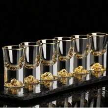 6个/12个装，15毫升/2盎司迷你金山杯/24K金箔底杯，适用于酒吧、俱乐部、家庭聚会、父亲节礼物 - 彩色 - 查看 9