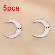 5pcs Stainless Steel Crescent Moon Pendant Charms, Double Hole, Suitable For DIY Necklace And Earring Making - Pendants - View 9