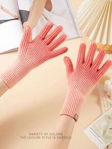 Guantes Invierno Termicos Pantalla Tactil Generos Punto Lana - Guantes de Invierno manoplas de Punto de moda con punos gruesos para Clima frío -decorativos para fiestas, Navidad y año Nuevo, adecuado para senderismo y clima frío de invierno - Rosa - Ver 6