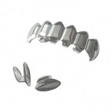 一套男女通用朋克椭圆形吸血鬼獠牙牙套，适合日常佩戴、夜店、派对、节日等场合 - 彩色 - 查看 14