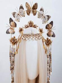 5/10/15pcs Metal Flower Rings, 8/12 Inch Dream Catcher Rings, Wedding Decor Floral Wreaths, Tabletop Center Pieces, Wall Hanging Crafts - Multicolor - View 4