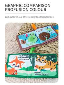 1 Set Baby Books & Toys, Animal Tail Cloth Books With Crinkle Paper, Soft Sensory Books Suitable For Infant Boys & Girls, High Contrast Black & White Tummy Time Toys, Ideal 1st Birthday Gift For Babies - Multicolor - View 5