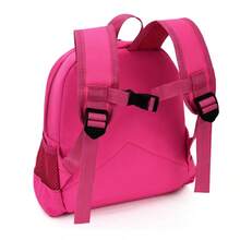 1pc Cartoon Rabbit Print + Nylon Backpack, Zipper Closure, Cute Style, Suitable For School, Travel, All Seasons - Hot Pink - View 5