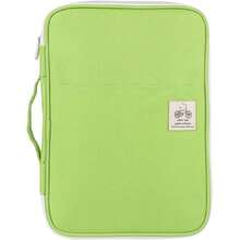 5 colores funcionales A4 Bolsas de documentos Carpeta de archivos Organizador de cartera Portátil para computadora Estuche con cremallera(Apple Green),40812211 - Verde - Ver 1