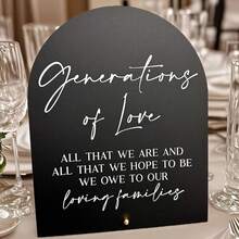 Generaciones de amor Letrero acrílico, Generaciones de amor, Letrero de boda Generaciones de amor, Letrero de boda Generaciones, Letrero de mesa acrílico, Placa decorativa de escritorio acrílica - Multicolor - Ver 8