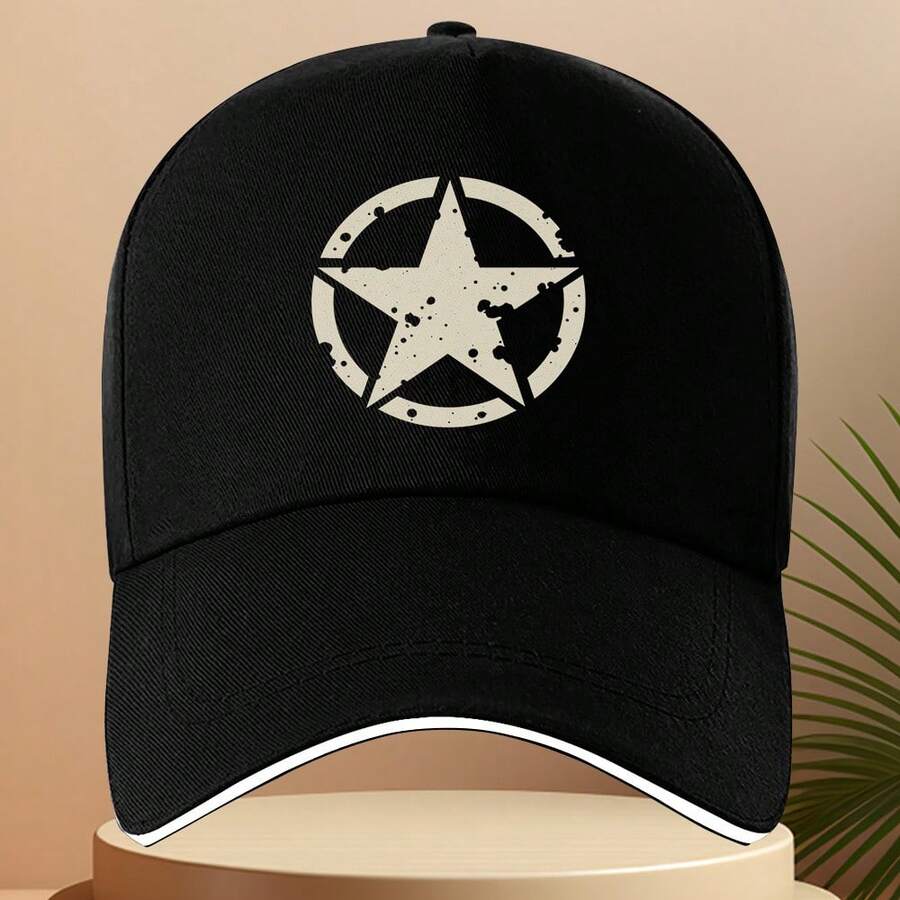 1pc 1pcs 1pc Distressed Five-Pointed Star Trucker Hat - Adjustable Snapback, Vintage Star, Lightweight Washable Cap Suitable For &, Casual Outdoor, Casual Attire, Holiday Events (Hand Washable) - Maroon - View 1