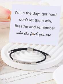 Dont Let The Hard Days Win Bracelet For Women Men, Handmade Braided Adjustable Wrap Stainless Steel Ladies Jewelry To My Daughter/Best Friend Inspirational Gifts - Multicolor - View 10