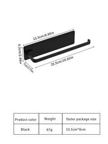1Pc Drill-Free Wall-Mounted Bathroom Towel Rack. This Durable And Versatile Towel Rack Is Suitable For Bathroom And Kitchen Storage, And Can Hold Towels, Paper Towels, And Plastic Wrap. It's An Essential Household Item For Organization And Storage. - Multicolor - View 10