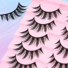 8 Pairs Soft Natural Long Lash Anime Style Reusable False Eyelashes, Suitable For Daily Makeup, Party, Cosplay - Spiky Manga Lashes - View 8