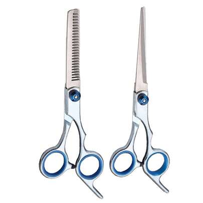 Professionelle 6-Zoll Haarschneideschere | Ergonomischer Griff mit blauer Akzentfarbe für empfindliche Haut | Geeignet für Salon & Heimgebrauch | Herren-/Damen-Haarschnitt-Accessoire für alle Haartypen | Schlankes Design & robuste Konstruktion