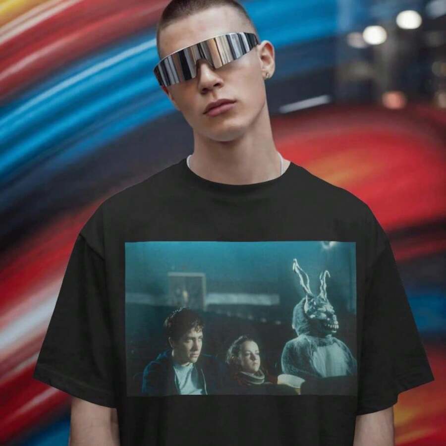 Donnie Darko T-Shirt Vintage Horror Movie TeeJake Gyllenhaal Fan Gift - 黑色 - 查看 1