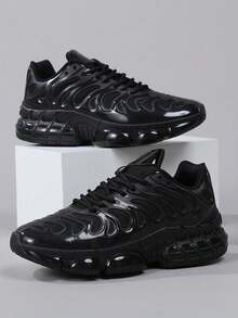 男女通用休闲复古运动训练鞋，学生休闲运动滑板鞋，女士户外跑步运动鞋 - 黑色 - 查看 4