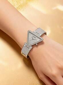 Guess Women's Triangle Dial Watch. Shiny Case, Showcasing Luxurious Ladies' Style. Suitable For Daily Wear GW0644L1 - Silver - View 4