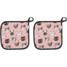 Basic Potholder, Set of Two, Cats Meow,40811190 - Azul Cadete - Ver 1