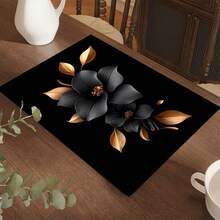 1pc 3D Flower Pattern Absorbent Drying Mat, Kitchen Decor Coffee Machine Mat, Handmade Coffee Pot Draining Pad, Kitchen Floor Mat, Dining Table Mat, Kitchen Counter Dish Drying Mat, Breakfast Mat, Anti-Slip Heat Resistant Draining Mat, Diatomite Draining Mat, Hides Stains, Super Absorbent Kitchen Mat, Easy To Clean Dish Rack Mat, Suitable For Kitchen, Dining Table, Cafe, Bar, Holidays, Parties, Home Decor, Holiday Gifts - Multicolor - View 2