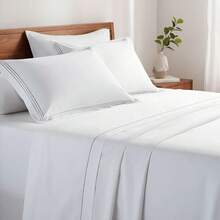 Queen Size Sheet Set Alicia 400 Thread Count Cotton Embroidered Luxury - White - View 1