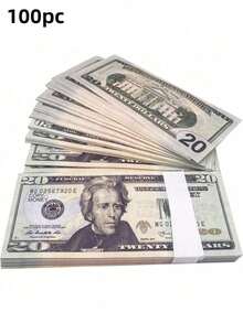 300pc Props Coins, Realistic $20 Replica, Suitable For Movie Video Shooting, Board Games, Magic, Birthday Wedding Party Decoration Atmosphere, Party Game Event Props, Ideal Gift For Halloween, Christmas, Thanksgiving Holidays - 彩色 - 查看 12