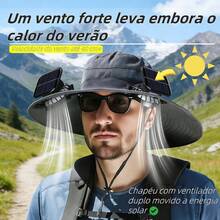 Sun Hat With Double Fan, UV Protection, High Cooling Power For Fishing, Work, Camping, Hiking, And Outdoor Activities - Màu kaki - Xem 2