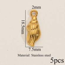 1/5件装不锈钢时尚吊坠：贝壳、星星、辣椒、海螺壳等。DIY首饰制作配件，可用于制作项链和耳环，适合女性日常佩戴。 - 吊墜 - 查看 24