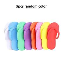 5只/3只/1只装一次性泡沫修脚拖鞋 - 无香型通用人字拖，适用于足部护理、美甲沙龙、水疗中心、淋浴间和海滩 - 彩色 - 查看 10