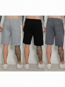 2 Piece Men's Sweatshirt Shorts Kit With Zipper / Elastic Waistband Between 3 Random Colors 2 Pieces - 彩色 - 查看 2