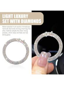 1 件闪亮汽车发动机点火旋钮环，领结设计，汽车启动环贴纸，通用车辆启动按钮盖，适用于卡车、SUV - A - 查看 9