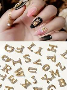 26 piezas de decoraciones de uñas con letras de rhinestone - Accesorios perfectos para uñas, suministros para uñas, gemas para uñas de mujer - Multicolor - Ver 7