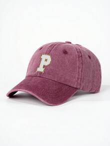 1pc Children's Adjustable Baseball Cap With 26 English Letters, Outdoor Sun Protection Casual Hat Suitable For Boys And Girls, Spring/Autumn, Travel, Beach - Burgundy - View 29