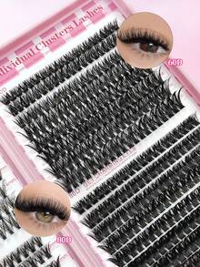 Asiteo 640pcs D Curl Individual Lashes,20D/40D/60D/80D Mixed Lashes,Natural Look Lashes,Soft Fluffy Wispy Clusters Lashes,Eyelashes Extension Kit For Used Daily Makeup,Reusable,Parties,Festivals& Travel & Gifts - D - View 4