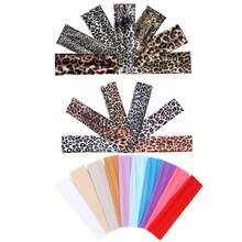 多件套豹纹纯色四季运动瑜伽头带，男女跑步吸汗发带，弹性健身化妆头带，女士头巾，优雅发饰，休闲吸汗发带 - 彩色 - 查看 7