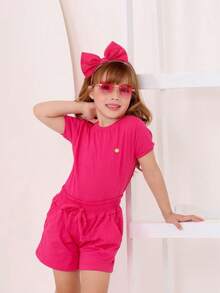 Girls' Outfit Set - New Arrival/Fashion/Party/Outing/Promotion/ - 玫紅色 - 查看 3