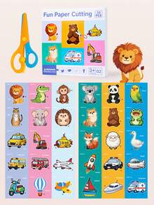 Children's Funny Paper Cutting Set, Alphabet, Numeric, Cartoon Animal Paper Cutting Cards, Suitable For Children Over 3 Years Old, Hand Dexterity And Concentration Training Game Toy - Multicolor - View 13