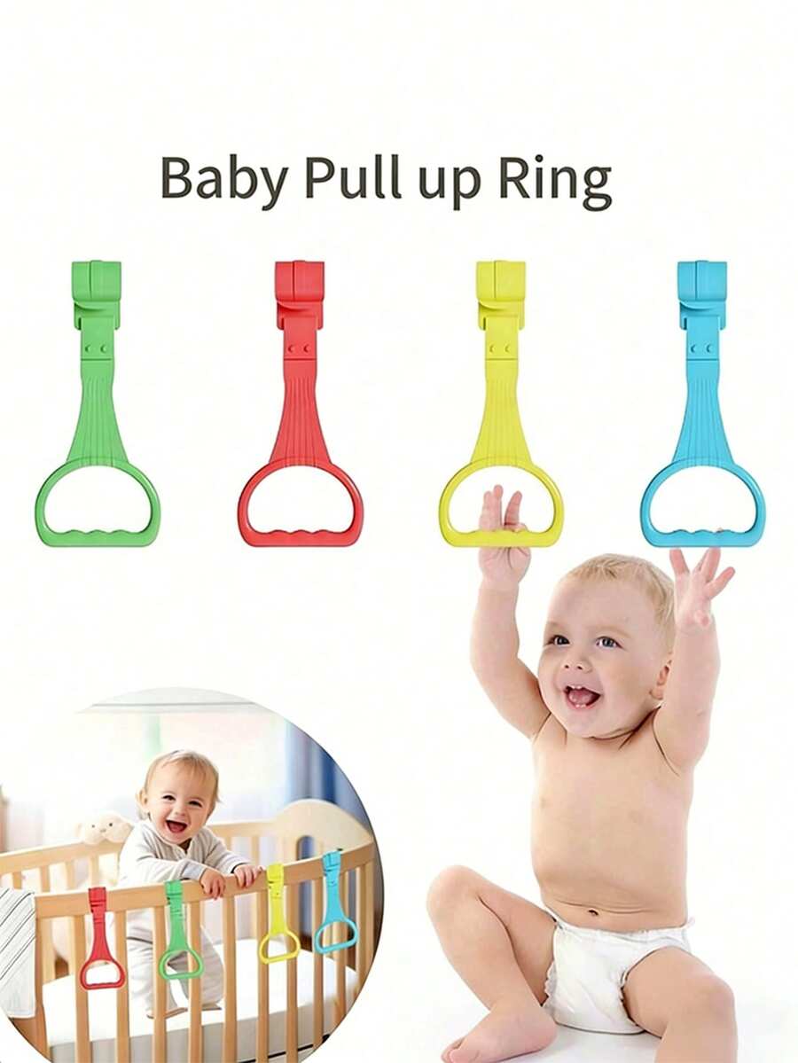 4个婴儿床拉环，幼儿站立行走支撑扶手，游戏围栏配件，婴儿游戏围栏拉环，婴儿学步车辅助环