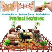 BOLZRA Farm Animal Figurines Realistic Plastic Animals Toys With Fences Building Blocks Farm Figures Playset Educational Christmas Birthday Gift For And Toddlers 53 PCSFull Of Fun - FarmAnimalsPlayset - View 7